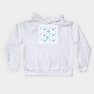 Aqua Pink White Pattern Kids Hoodie